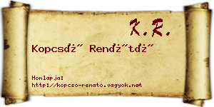 Kopcsó Renátó névjegykártya