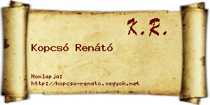 Kopcsó Renátó névjegykártya