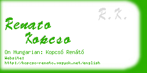 renato kopcso business card